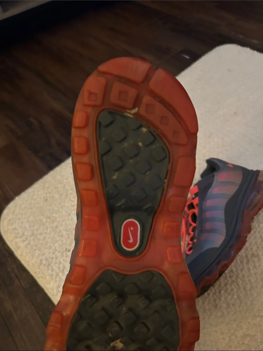Nike Gray and Bright Orange Air Max Sneakers